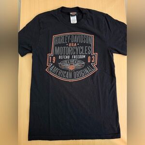 Harley-Davidson Black and Orange Logo Tee